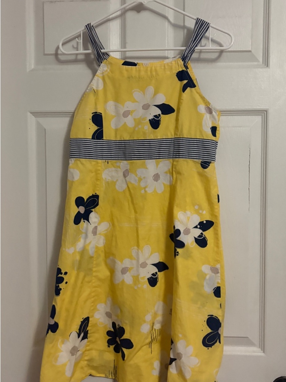George Yellow and White Floral Top with Navy Accents